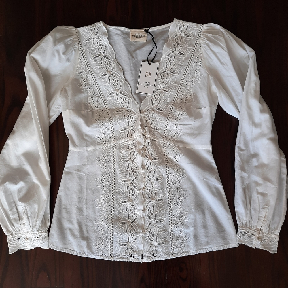 🇨🇵Petite Mendigote White Lace Blouse